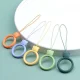 A Silicone Lanyard A Phone Bear Ring On A Finger Skyblue