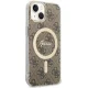 Guess iPhone 14 Case IML 4G Gold Stripe MagSafe, Brown