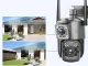 Dual Lens Outdoor Rotating IP Security Camera 4G RJ45 6MP Black