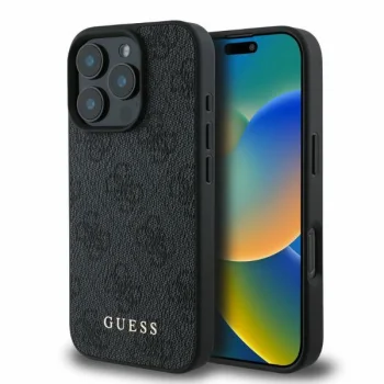 "Guess 4G Classic" dėklas telefonui "iPhone 16 Pro", juodas