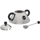 Cukrinė su šaukšteliu Alessi 9097 B, juoda/sidabrinė