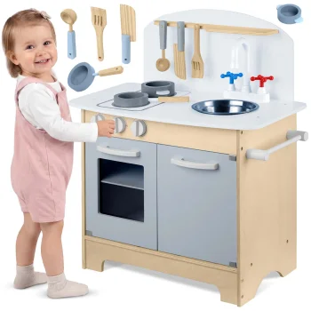 Interaktyvi medinė žaislinė virtuvėlė vaikams Ricokids 785200