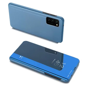 Atverčiamasis dėklas Clear View Case telefonui Samsung Galaxy A03s (166.5), mėlynas