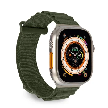 Puro Extreme nailoninis dirželis Apple Watch 42/44/45/49 mm, tamsiai žalias