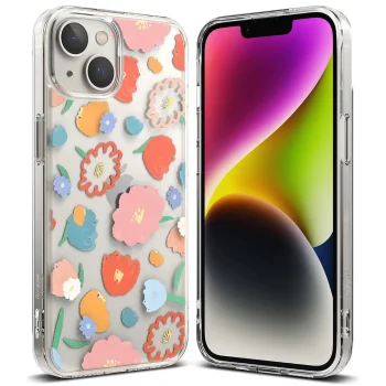 Case for iPhone 14 Plus Ringke Fusion Design Floral Transparent