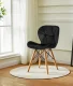 ModernHome aksominės valgomojo kėdės, 4 vnt., juodos