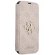 Guess 4G Big Metal Logo atverčiamas dėklas iPhone 15 / 14 / 13, rožinis