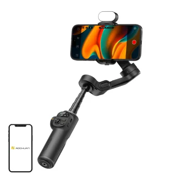 Aochuan X2 vaizdo stabilizatorius su RGB apšvietimu, juodas