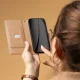 Atverčiamas dėklas Smart Triangle skirtas Xiaomi Redmi A7 Pro, rudas