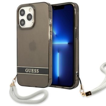 Guess Translucent Strap Dėklas iPhone 13 Pro / 13, Juodas