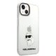 Karl Lagerfeld Ikonik Choupette dėklas iPhone 14 Plus telefonui, skaidrus