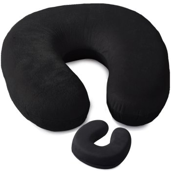 Memory Foam Travel Neck Pillow, Black