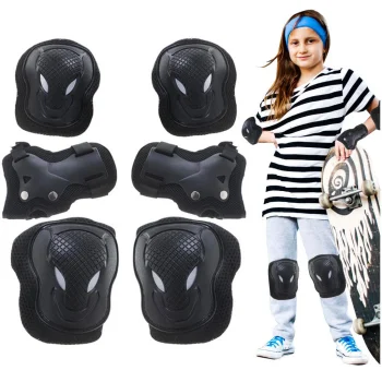 RALLEX Knee, Elbow, and Wrist Protection Set, Black