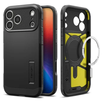 „Spigen iPhone 17 Pro Max“ dėklas „Tough Armor T MagSafe“, juodas