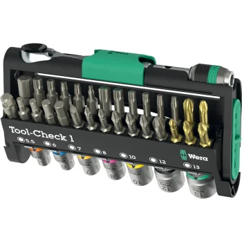 Wera Tool-Check 1 rankinių įrankių rinkinys su terkšle ir antgaliais