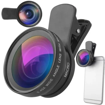 Universalus 2-in-1 objektyvas telefonui (0.45x plataus kampo, 12.5x makro)