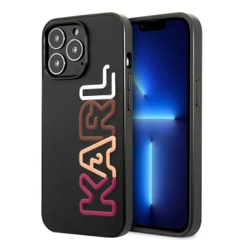 Karl Lagerfeld Multipink Brand dėklas iPhone 13 Pro Max telefonui, juodas