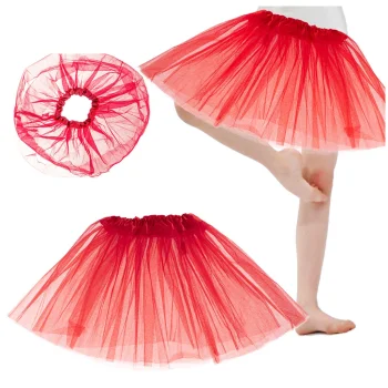 Red Tulle Tutu Skirt for Carnival and Dance