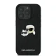 Karl Lagerfeld dėklas iPhone 16 Pro telefonui Monogram Karl & Choupette, juodas
