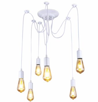 6-Arm Spider Ceiling Lamp, White