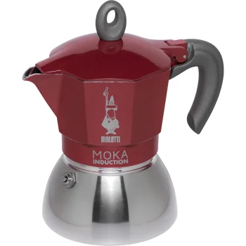 Bialetti MOKA Induction espreso kavinukas, 4 puodeliai, raudonas