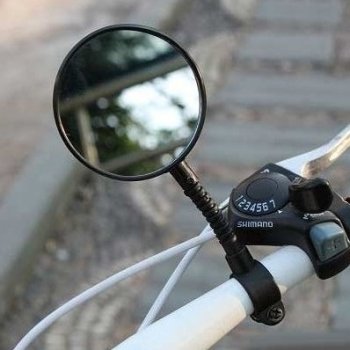 Universalus dviračio veidrodėlis su atšvaitu (80 mm), juodas