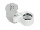 Folding Pocket Jeweler Loupe Magnifier 40x with 2 LED, 25 mm, Silver