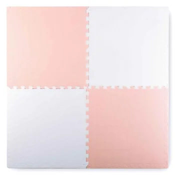 Ricokids large educational foam puzzle mat peach and white