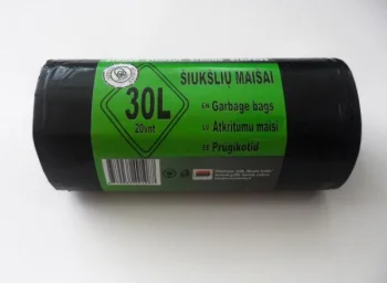 Šiukšlių maišai 30 l, 20 vnt. ritinėlyje, 490 x 550 mm, 30 µm
