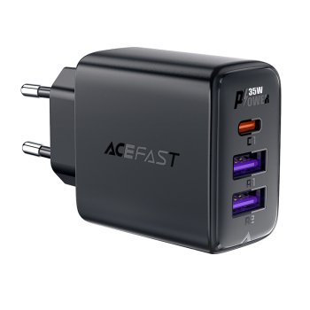 Acefast A57 GaN įkroviklis 2x USB-A + USB-C PD 35W, juodas