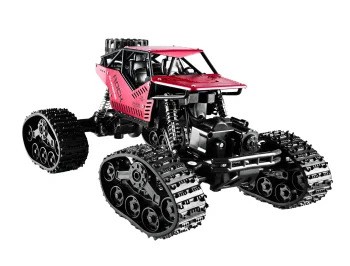 Valdomas visureigis 2-in-1 4x4, su ratais ir vikšrais, Raudonas
