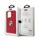 Karl Lagerfeld Silicone Karl&Choupette Heads Ring MagSafe dėklas iPhone 15 Pro, raudonas