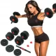 4Fizjo 315 Adjustable Bitumen Dumbbells 2 x 20 kg, Black/Red