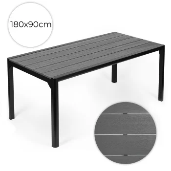Sodo stalas MultiGarden, 180x90 cm, 8 asmenims, pilkas