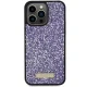 Guess dėklas iPhone 15 Pro Max telefonui Rhinestone Metal Logo, rožinis