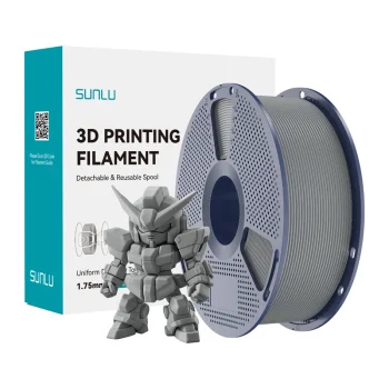 Sunlu PLA+ 2.0 3D spausdintuvo plastikas 1.75 mm, pilkas