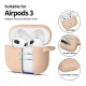 Apsauginis dėklas Tech-Protect Silicone Hook ausinėms Apple AirPods 3 su karabinu, smėlio spalvos