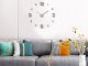 Large 3D Wall Clock, Adhesive, 130 cm, Silent, Silver