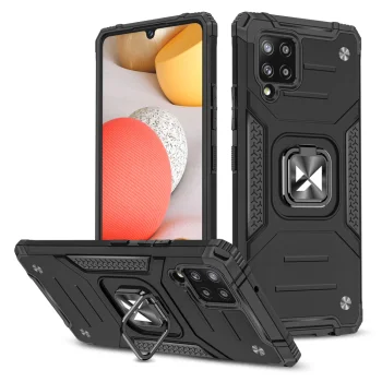 Wozinsky Ring Armor dėklas Samsung Galaxy A42 5G su žiedu ir stovu, juodas