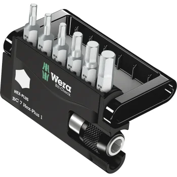Wera Bit-Check 7 Hex-Plus 1 sukimo antgalių rinkinys su laikikliu, 7 dalių