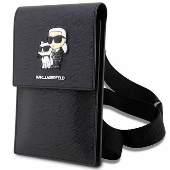 Karl Lagerfeld Universal Phone Pouch Saffiano K&C NFT dėklas, juodas