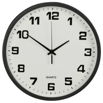 Large Silent Wall Clock 30 cm, Black