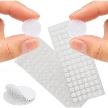 Ruhhy Self-Adhesive Hook and Loop Dots 18mm 500 pcs, White