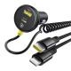 Baseus Circular 60W USB-A + USB-C Car Charger with Built-in Lightning + USB-C Cable 1.4m - Black
