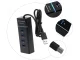 4 prievadų USB 3.0 šakotuvas, juodas