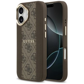 Guess 4G PU Stripe MagSafe dėklas iPhone 17, rudas