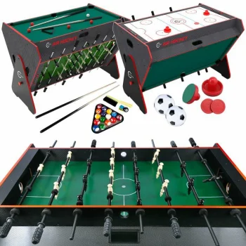 Carruzzo 3-in-1 besisukantis žaidimų stalas XL (stalo futbolas, biliardas, oro ritulys)