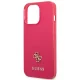 Guess Saffiano 4G Small Metal Logo dėklas iPhone 13 / 13 Pro, rožinis