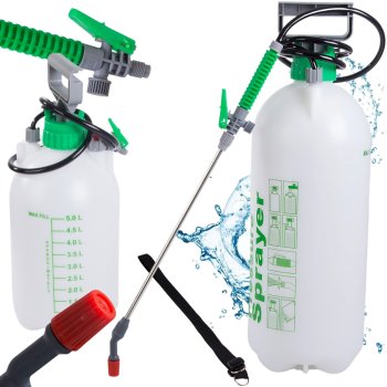 Garden Manual Pressure Sprayer 5L with Shoulder Strap, Green/White