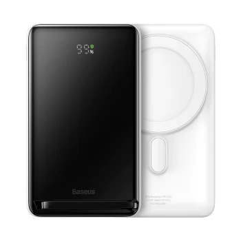 Baseus Magnetic Bracket powerbank with wireless charging MagSafe 10000mAh 20W Overseas Edition white (PPCX000202) + USB...
